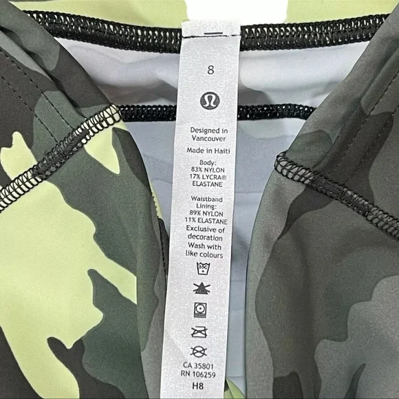 ⚡️SOLD⚡️Lululemon Fast Free High-Rise Crop Tight Leggings Camo Crispin Green - Picture 6 of 15
